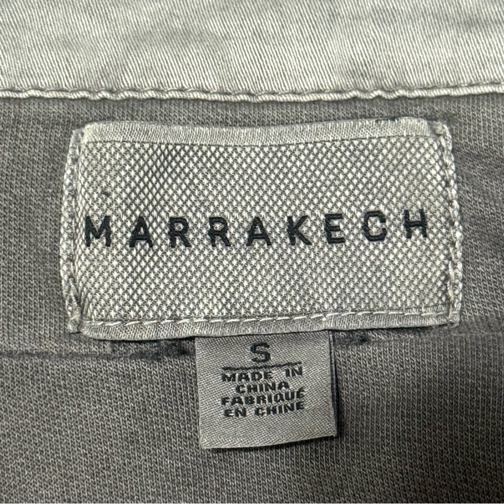 Marrakech Anthropologie gray draped moto jacket S cropped stretch cotton - Picture 12 of 13